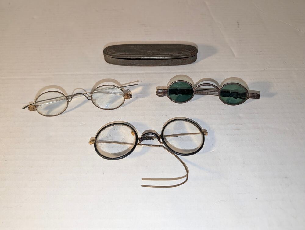 Lot Antique Eye Glasses for Repair Case Celluloid Wire Rims Early